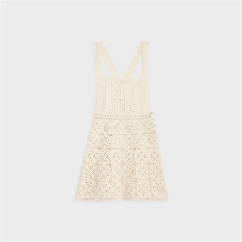 celine crochet mini dress|TRIOMPHE MINI DRESS IN CROCHETED COTTON .